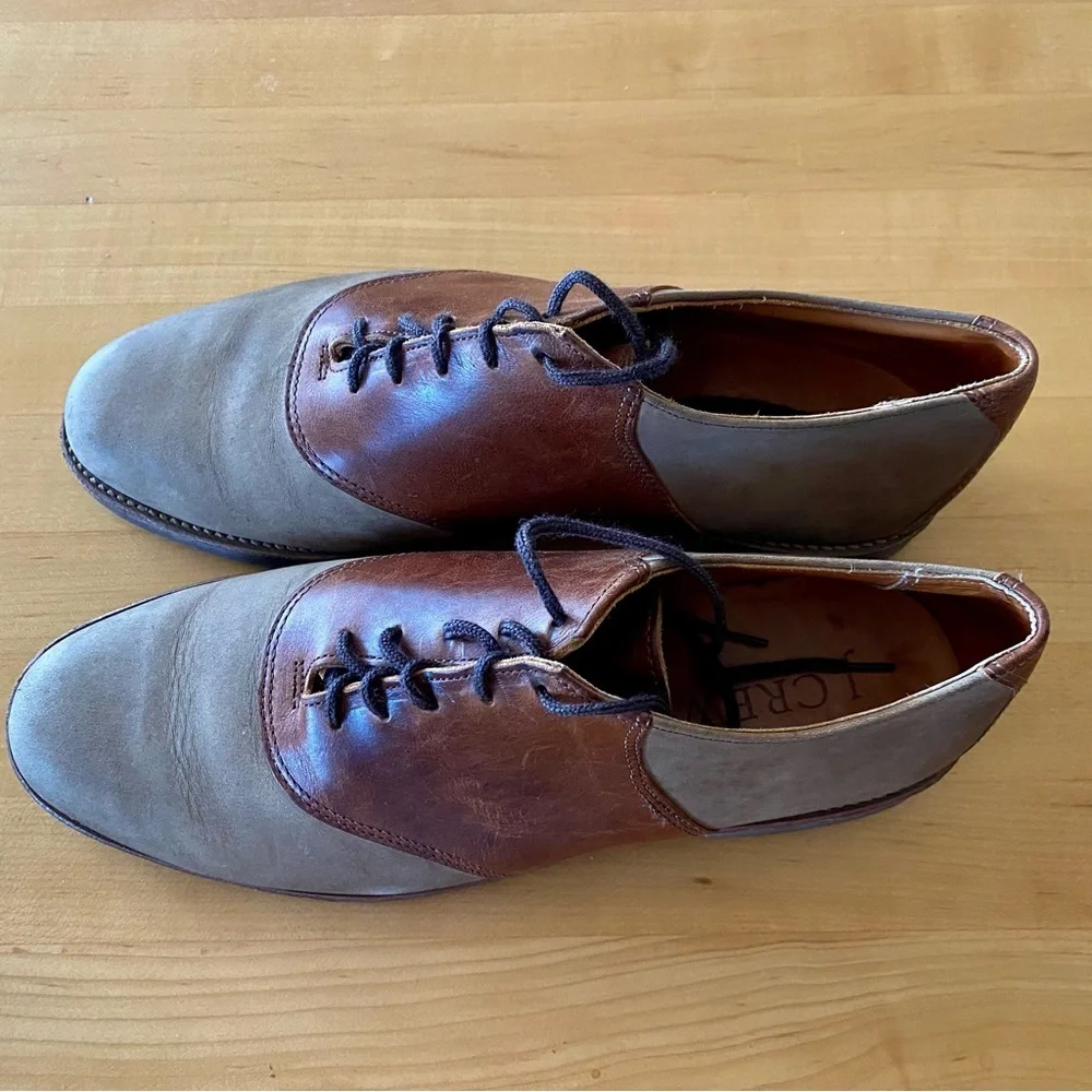 Vtg J Crew Leather & Suede Saddle Shoe